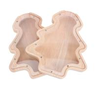 JOINPAYA 2 Pièces Wooden Christmas Tree Coin Bank Compact Cash Savings Box for Birthday