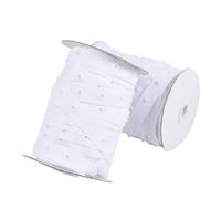 JOINPAYA 2 Rouleaux de Sangle à Boucle Invisible 1,8 Cm Blanc, Fermeture à Pression pour Rideaux et Housses de Couette, Bouton-poussoir Couture, 50 M, Ceinture Snapper Boucles Mâle