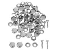 JOINPAYA 24 Ensembles Cache-vis Décoratifs en Métal, Caches-vis de Rétroviseur, Acier Inoxydable 304, 14mm, Lot de Sets, Argenté, avec Rondelle, pour Meubles et Mobilier en Bois,