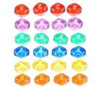 JOINPAYA 24pièces Set De Dés Polyédriques Faces Transparentes pour Jeux De Société Et Éducation Mathématique pour Activités Familiales Et Interactions Parent