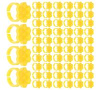 JOINPAYA 250pcs Support pour Colle à Faux Cils en Plastique Jaune Design Hexagonal en Nid D'abeille, 7 Compartiments pour Gestion Colle Lors des Extensions de Cils