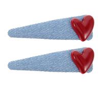 JOINPAYA 2pcs Barrettes de Coiffure en Tissu Bleu de Cœur, Agrafes Chics pour Sécuriser les Mèches, Accessoires Cheveux Femme pour Sorties Décontractées et Fêtes