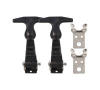 JOINPAYA 2pcs Loquets à Tirage Flexibles en Acier Inoxydable avec Poignée en Caoutchouc Noir, Amortissement des Vibrations, pour Capot de Machine Industrielle et Automobile