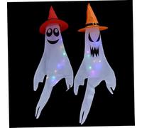JOINPAYA 2Pièces Drapeaux Suspendus Fantômes Lumineux Halloween Décorations Extérieures de Jardin pour Créer Une Festive