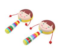 JOINPAYA 2pièces Jouet à Secouer Bois Avec Design Cartoon Maracas Musicales Pour Jouet Sensoriel Portable Bois Éveilleur De Sens