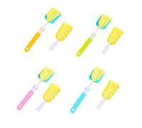 JOINPAYA 2pièces Lot De Brosses Éponge Pour Nettoyer Biberons Poignée Ergonomique Éponge Douce Anti-rayure Remplacement Facile Pour Tétines Et Accessoires