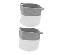 JOINPAYA 2pièces Panier De Rangement Coton Tressé De Corbeille Décorative Pour Jouets Vêtements Et Linge Panier Polyvalent Avec Poignées Design Esthétique Et Couleur Neutre