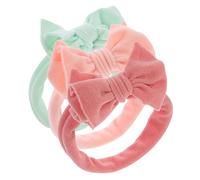 JOINPAYA 3 Pièces Bandeau Bébé Pour Tresser Noeud Bandeau Filles Arc Extensible Bandeaux Noués Bandes Nourrisson Noir Enfant En Bas Âge Rose Mignon Pipi Dentelle Coiffe Unique Spandex