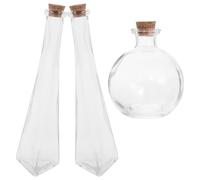JOINPAYA 3 Pièces Bocaux Décoratifs en Verre avec Bouchon de Liège | Souvenir Symbolique Élégant, pour Table ou Manteau, Présent de Noces, Lot Artisanal