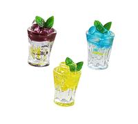 JOINPAYA 3 Pièces Boisson Miniature de Simulation Miniatures décoration Miniature gobelets de Maison de poupée décor d'articles de Maison Verre à Cocktail Jouet Miniature décor de Mini jus