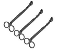 JOINPAYA 3 Pièces Ciseaux à Mèche en Acier Inoxydable Noir Mèche | Couper les Mèches Usées et Éteindre la Flamme, Finition Mate, Usage Domestique, Entretien Régulier