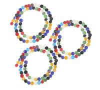 JOINPAYA 3 Rangs de Perles Rondes Plates en Verre Millefiori 8 MM Perles Colorées pour Bracelets DIY Trous Droits pour Enfilage Facile Accessoires Créatifs Faits Main
