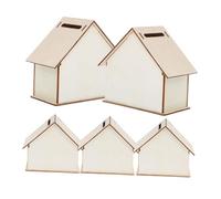 JOINPAYA 30 Pièces Boîte à Économies Bois DIY pour Garçon Fille Tirelire Maison à Peindre Jeu Créatif Bricolage Garçon Fille Cadeau Anniversaire