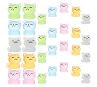 JOINPAYA 30 pièces Figurines Chat Miniatures Lumineuses Lot de Statuettes Résine Colorées pour Décorations de Fêtes Mini Chats Décoratifs pour Bonsaï et Maisons de Poupées