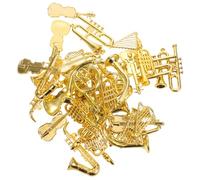 JOINPAYA 35 pièces Miniature Musical Instrument Ornaments Set for Dollhouse Decoration Realistic Mini Piano Violin Trumpet Saxophone Accessories Child Friendly Tiny Music Collection