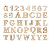 JOINPAYA 36 Lettres en Bois Brut A-z et 10 Chiffres 0-9 pour Loisirs Créatifs, Décoration Diy, Alphabet en Bois Miniature pour Scrapbooking et Travaux Manuels, 36 Pièces