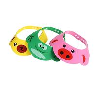 JOINPAYA 3pièces Bonnet De Shampooing Pour Garçon Fille Chapeaux De Cartoons Réglables Des Yeux Oreilles Pour Bain Coupe De Cheveux