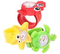 JOINPAYA 3pièces Montres à Claque Dessin Animé Thème Marin pour Garçon Et Filles Plastique Solide Mouvement Précis Bracelet Slap Amusant pour Usage Quotidien