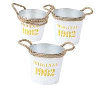 JOINPAYA 3pièces Pot De Fleurs Fer Original Vase De Jardin Multifonctionnel Seau à Fleurs Décoratif Et Portable pour Petites Plantes