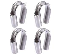 JOINPAYA 4 Pièces Anneau de Câble en Acier Inoxydable 304 Argenté, Cosse Robuste pour Filin, Fixation Sécurisée et Bien Polie, pour Usage Industriel