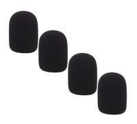 JOINPAYA 4 Pièces Bonnettes Bruit Anti-vent en Mousse Noire pour Microphone à Main et Casque pour Enregistrements et Streaming