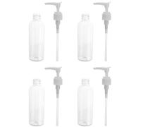 JOINPAYA 4 Pièces Bouteille Distributrice Rechargeable de 100ml en Pet Blanc Pompe, Réutilisable et Portable, pour Savons Liquides et Huiles Essentielles en Voyage ou Salle de Bain