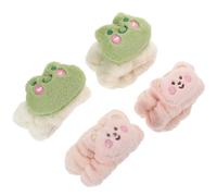 JOINPAYA 4 Pièces Bracelet de Lavage du Visage en Peluche Souple et Élastique, Bande D'absorption D'eau Adorable pour Spa, Accessoire Pratique pour Femmes et Filles Style Plusieurs styles