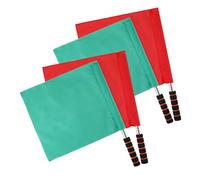 JOINPAYA 4 pièces Drapeaux de Signalisation Arbitre Acier Inoxydable Rouge et Vert Drapeaux Portables pour Compétition à Main pour Football et Course