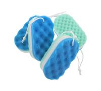 JOINPAYA 4 Pièces Éponge de Bain Bleue Exfoliante en Luffa avec Absorption D'eau, Éponge Douce, Nettoyage Corporel et Exfoliation
