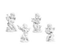 JOINPAYA 4 Pièces Figurine Décorative Cupidon Modèle de Buste en Résine Blanc, Mini Statue D’Esquisse 3D, Fournitures D’enseignement, Décoration de Table Bureau, Amoureux