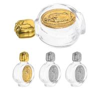 JOINPAYA 4 Pièces Flacon D’Eau Bénite en Verre Gravé, Bouteille Portable | Cérémonies Religieuses et Prières Personnelles, Usage Mobile, Résistance à L’usure, Favori pour Fêtes