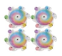 JOINPAYA 4 Pièces Jouets Interactifs pour Perruches Roue Rotative avec Clochettes Accessoires à Mâcher Plastique pour Cage Stimulation Mentale et Sensorielle pour Calopsittes et Perruches