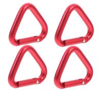 JOINPAYA 4 Pièces Mousquetons Triangulaires Aluminium pour Camping et Escalade Clips de Carabiner Résistants avec Fermeture à Ressort pour Activités Extérieures