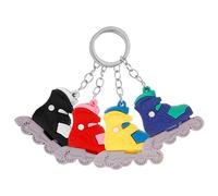 JOINPAYA 4 pièces Pendentif Porte Clés Roller Skate PVC Souple Décoratif pour à Dos et Clés Accessoire Créatif et Pratique Forme de Patin à Roulettes Multifonctionnel