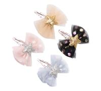 JOINPAYA 4 Pièces Pince à Cheveux à Pois Filles Accessoires Soyeux Pinces à Cheveux Pour Tout-petits Pinces à Cheveux Petit Nœud Pince à Cheveux Avec Un Arc Petite Fille S'incline Engrener