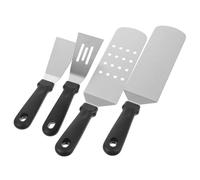 JOINPAYA 4 Pièces Set de Spatules Inoxydable pour Barbecue Cuisine Ustensiles de Grillade Ergonomiques pour Pizzas Steaks Pancakes Plus