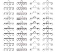 JOINPAYA 40 Fermoirs DIY en Métal Argenté Antique 10 Pièces Doubles Triples Quadruples et Quintuples Rangées Accessoires pour Fabrication Bijoux Fermoirs pour Colliers et Bracelets