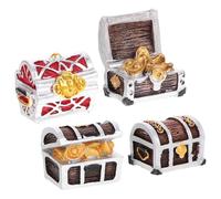 JOINPAYA 4pcs Modèle de Boîte à Trésor en Résine pour Aquarium, Décor Créatif et Compact, Ornement Coloré pour Décoration de Petit Fish Tank