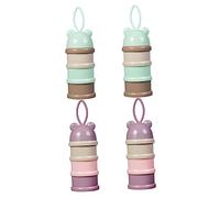 JOINPAYA 4pièces Distributeur De Lait Poudre Portable avec Compartiments Empilables Boîte à Poudre De Lait pour Bébés Récipient De Stockage De Snacks Et Bonbons Design Pratique Et
