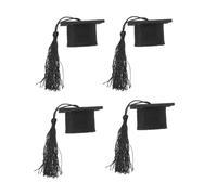 JOINPAYA 4pièces Mini-Casquettes De Doctorat Décoratives Chapeaux Ornementaux pour Bouteilles De Vin Et Coiffes De Poupées Set