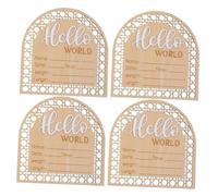 JOINPAYA 4pièces Panneau Annonce de Naissance Bois Panneau de Bienvenue Né avec Prénom Accessoire Photo pour Chambre