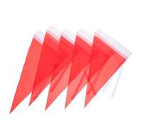 JOINPAYA 5 Drapeaux Triangles Rouges en Polyester Pliables pour Événements Extérieurs et Voyages, Visibilité Lumineuse, Accessoires Portatifs pour Guides Touristiques