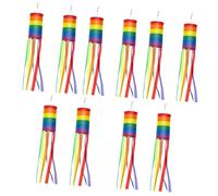 JOINPAYA 5 Ensembles Drapeau De Pare-brise Arc-en-ciel Manches À Air Décorations Extérieures Ventre Cour Patio Banderoles Drapeaux En Plein Air Manche À Air De Jardin Polyester 2 Pièces * 5