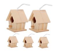 JOINPAYA 5 pièces Lot de Mini Nichoirs Imitation Nid Oiseau Bois Décoration Extérieure pour Jardin Suspension Décorative Naturelle pour Balcon et Terrasse Couleur Couleur Aléatoire