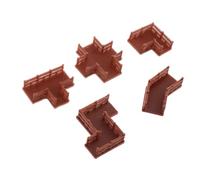 JOINPAYA 5 Pièces Pont Miniature Chinois Marron en Plastique | Assemblage Facile, Détails Réalistes, Usage sur Plateformes et Bassins