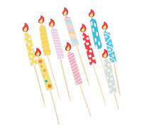 JOINPAYA 50 Décorations Gâteau Anniversaire en Papier Coloré Forme Bougie Insert Gâteau Fête Réutilisable Topper Déco Lot 50 Pièces