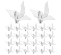 JOINPAYA 50 Grues en Papier Origami Blanc Préfabriquées Décoration de Fête Japonaise Pliable Ornements Légers pour Mariage, Anniversaire et Shower Décoration Intérieure et Extérieure
