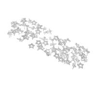 JOINPAYA 50 Pcs Breloques pour Ongles en Alliage Étoile à 5 Branches Argentées, Strass Brillants pour Nail Art Diy, Décorations Étoiles 3d pour Gel, Acrylique, Manucure Festive et Créative
