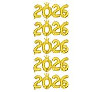 JOINPAYA 5ensembles Ballons Chiffre Multicolores Aluminium Décorations pour Fête de Fin Études et Nouvel An Bannière et Mur