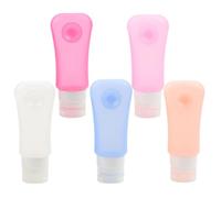 JOINPAYA 5pièces Bouteilles de Rangement Silicone avec Suceur Contenant Réutilisable pour Gel Nettoyant Cosmétiques et Soins Peau Léger et Compact pour Voyage Couleur Couleur Aléatoire